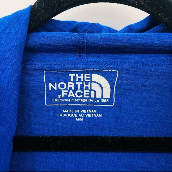 North Face Thin Cotton Cardigan Size Med Royal blue open front waterfall - Picture 2 of 9